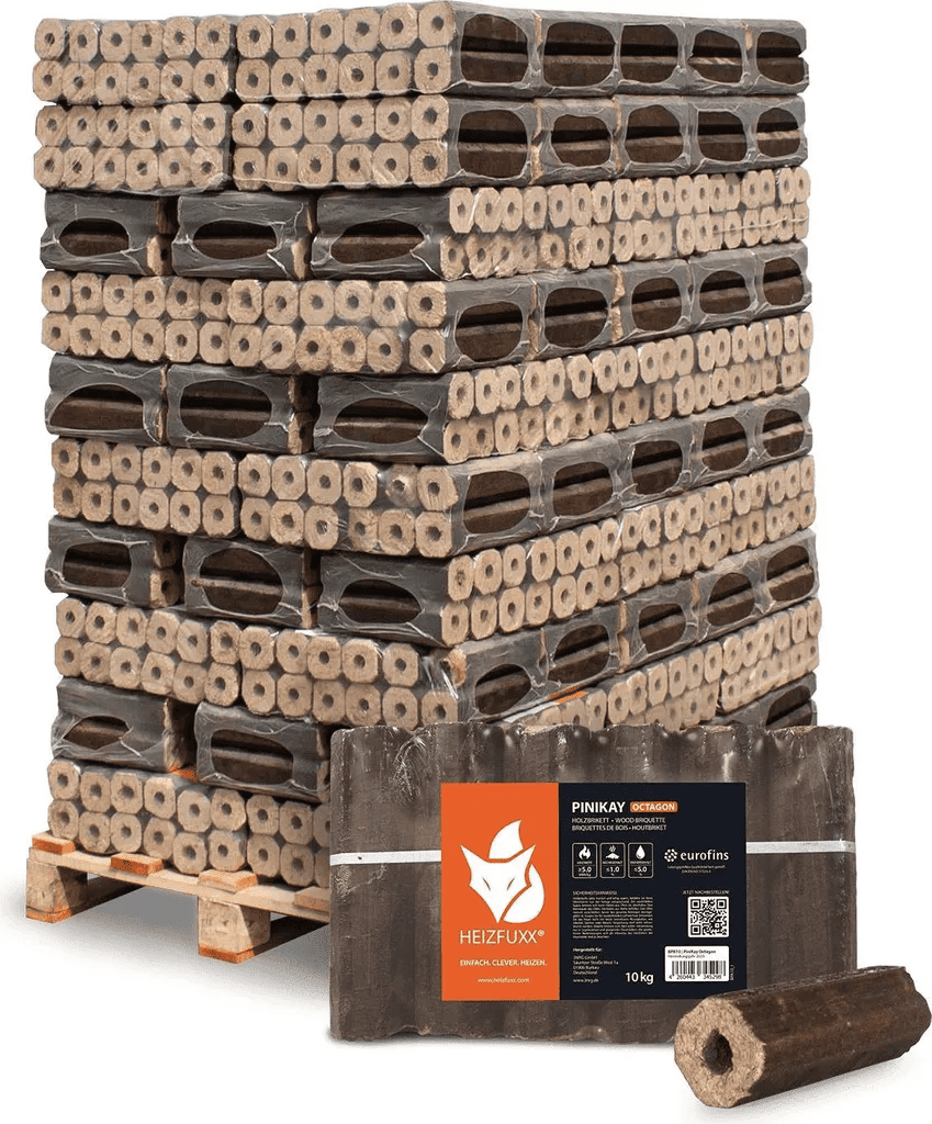 HOLZ1 PiniKay Hartholzbriketts Octagon 960 kg – Saubere & effiziente Wärme – Bild 1